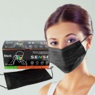 BEAUTYFOR 3 Layer Face Masks 50 pcs, Black