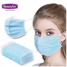BEAUTYFOR Disposable 3-Layer Protective Face Mask 50 pcs.