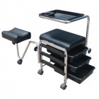 BEAUTYFOR Chair-trolley for pedicure with footrest CH-5005A, black