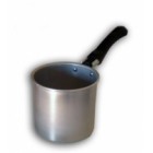 Metal wax pot with wood handle