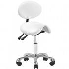 Saddle-shaped stool with oval backrest GIOVANNI 1025, White
