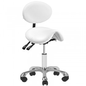 Saddle-shaped stool with oval backrest GIOVANNI 1025, White