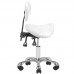 Saddle-shaped stool with oval backrest GIOVANNI 1025, White