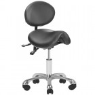 Saddle-shaped stool with oval backrest GIOVANNI 1025, Black