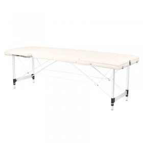 Складной массажный стол KOMFORT, 3х-секционный, белый