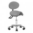 Saddle-shaped stool with oval backrest GIOVANNI 1025, Grey