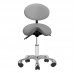 Saddle-shaped stool with oval backrest GIOVANNI 1025, Grey