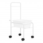 Pedicure bath on wheels, white