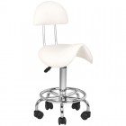 Saddle-shaped stool with backrest 6001, white