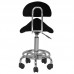 Saddle-shaped stool with backrest 6001, black