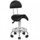 Saddle-shaped stool with backrest 6001, black