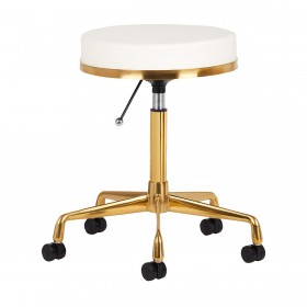 Master Stool H4 GOLD, white