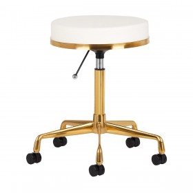 Master Stool H4 GOLD, white