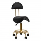 Saddle-shaped stool with backrest 6001, black-gold