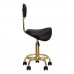 Saddle-shaped stool with backrest 6001, black-gold