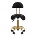 Saddle-shaped stool with backrest 6001, black-gold