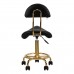 Saddle-shaped stool with backrest 6001, black-gold