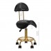 Saddle-shaped stool with backrest 6001, black-gold