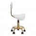 Saddle-shaped stool with backrest 6001, white-gold