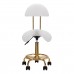 Saddle-shaped stool with backrest 6001, white-gold