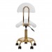 Saddle-shaped stool with backrest 6001, white-gold