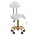 Saddle-shaped stool with backrest 6001, white-gold