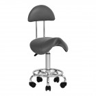 Saddle-shaped stool with backrest 6001, grey