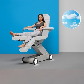 Electric Podiatry Chair (PU, 3 Motors), white