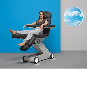 Electric Podiatry Chair (PU, 3 Motors), grey