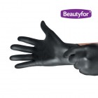BEAUTYFOR Нитриловые перчатки без талька, черные, 100 шт.