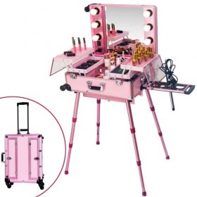 BEAUTYFOR Portable illuminated make up station KC-210, pink